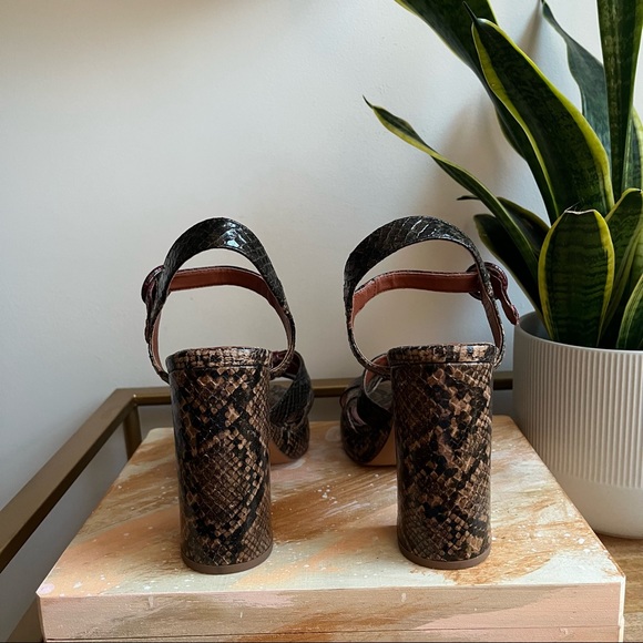 TopShop Snake Print Heeled Sandals - Picture 9 of 11